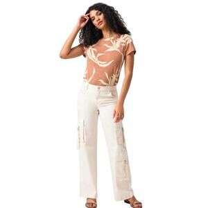 SANCTUARY Pants Size 28 NEW Y2K Strappy Cargo Standard Rise Pant Eco Natural